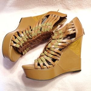 Gianni Bini Brown Tribal Wedge